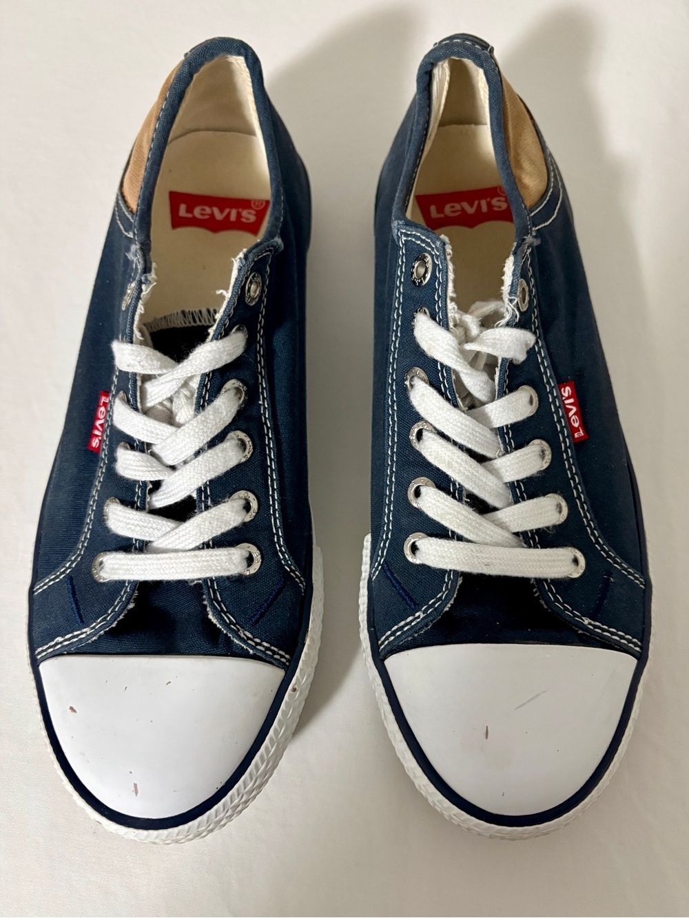 Levi's Stan Buck Canvas Sneaker Navy Blue Low Top Skate Shoes Size 8